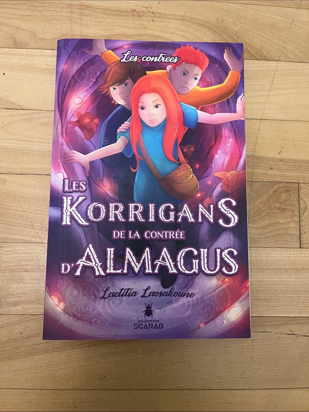 Kids Fantasy Book Cover Tee – Purple & Red